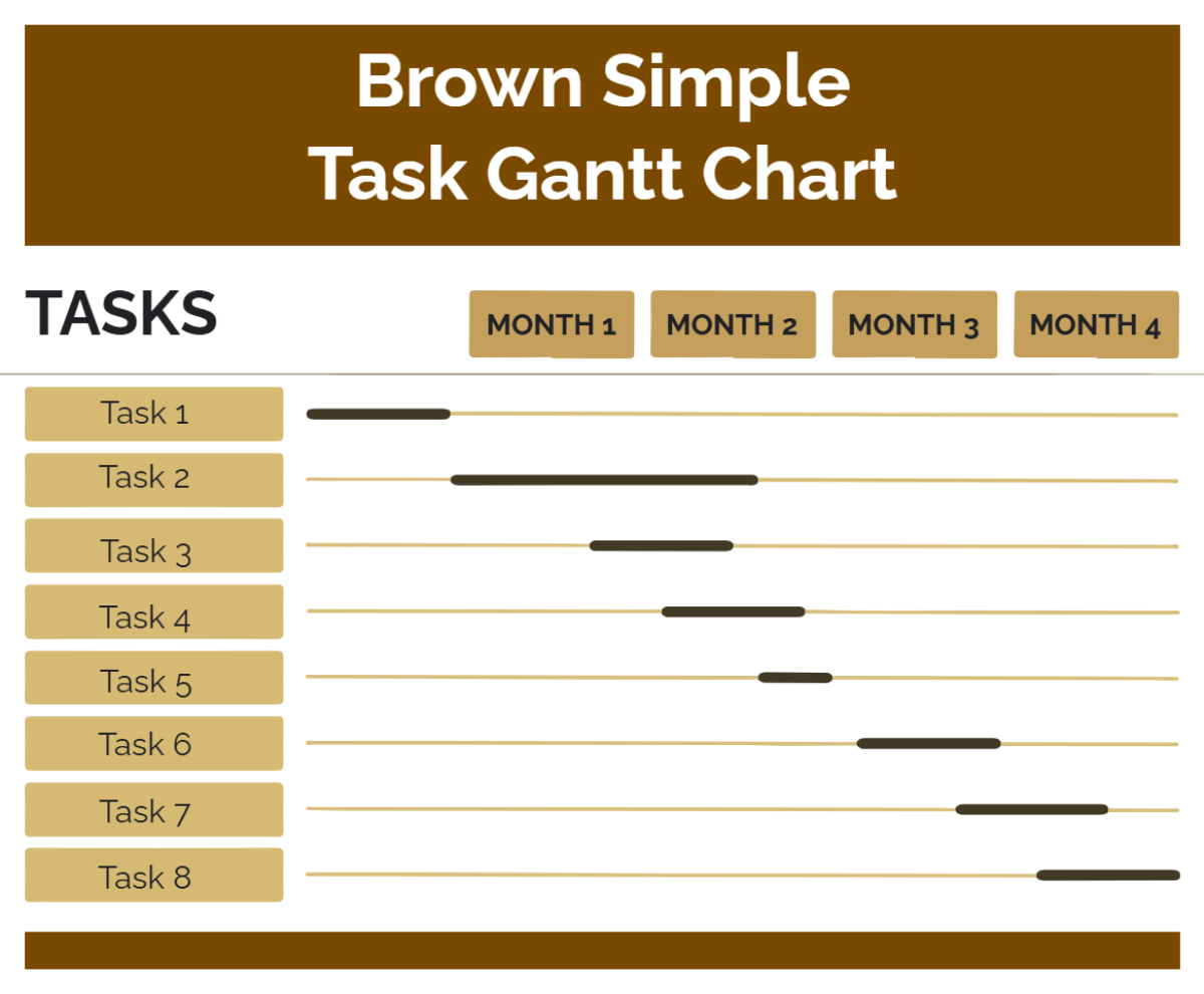 Brown Simple Task Gantt Chart