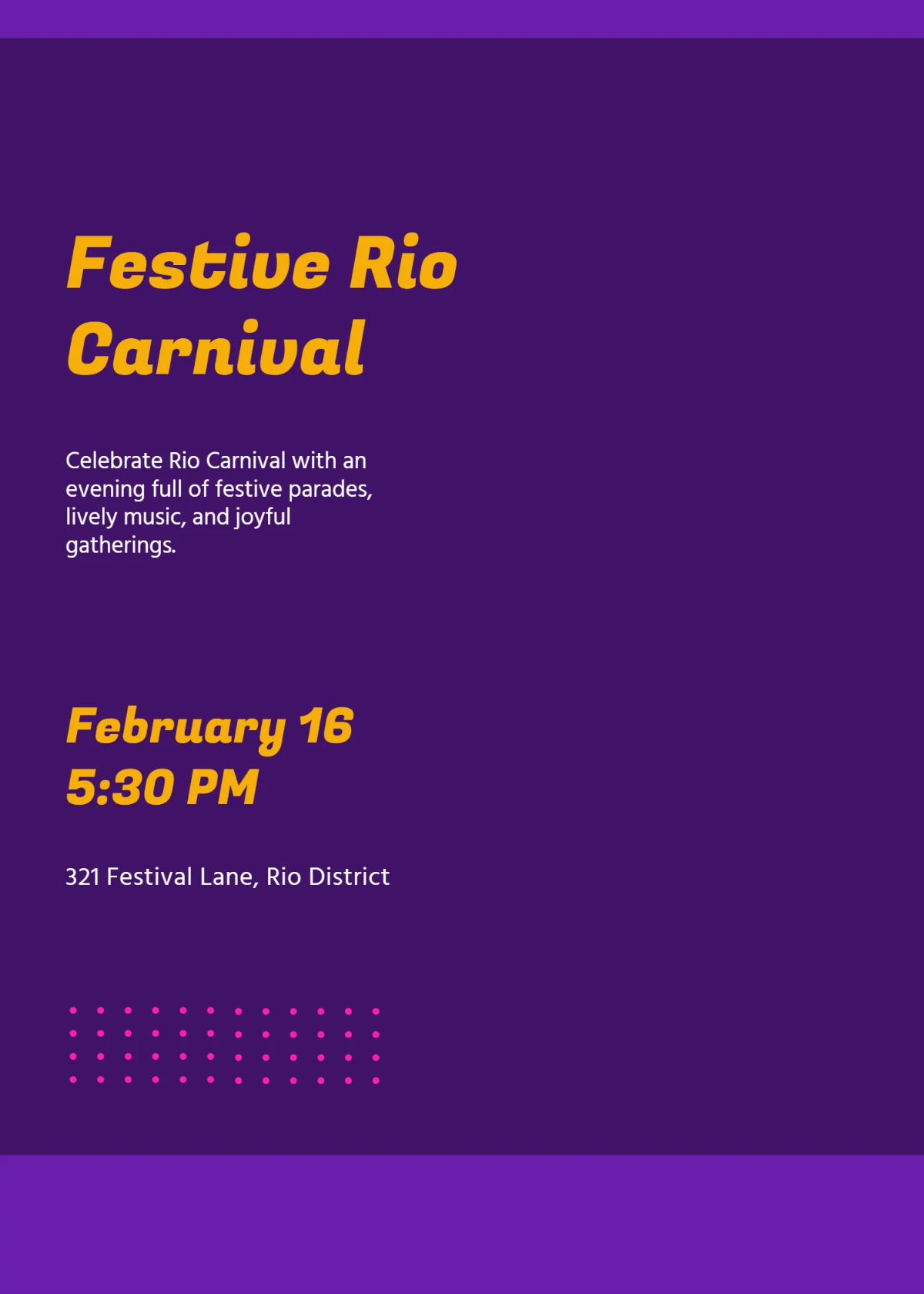 Free Festive Rio Carnival Invitation Template to Edit Online