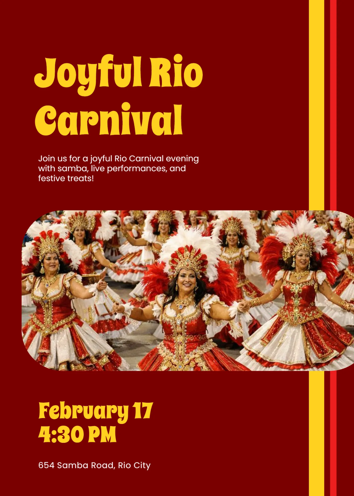 Free Joyful Rio Carnival Invitation Template to Edit Online