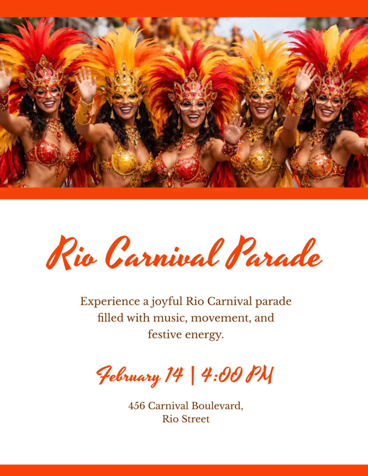 Free Happy Rio Carnival Parade Flyer Template to Edit Online