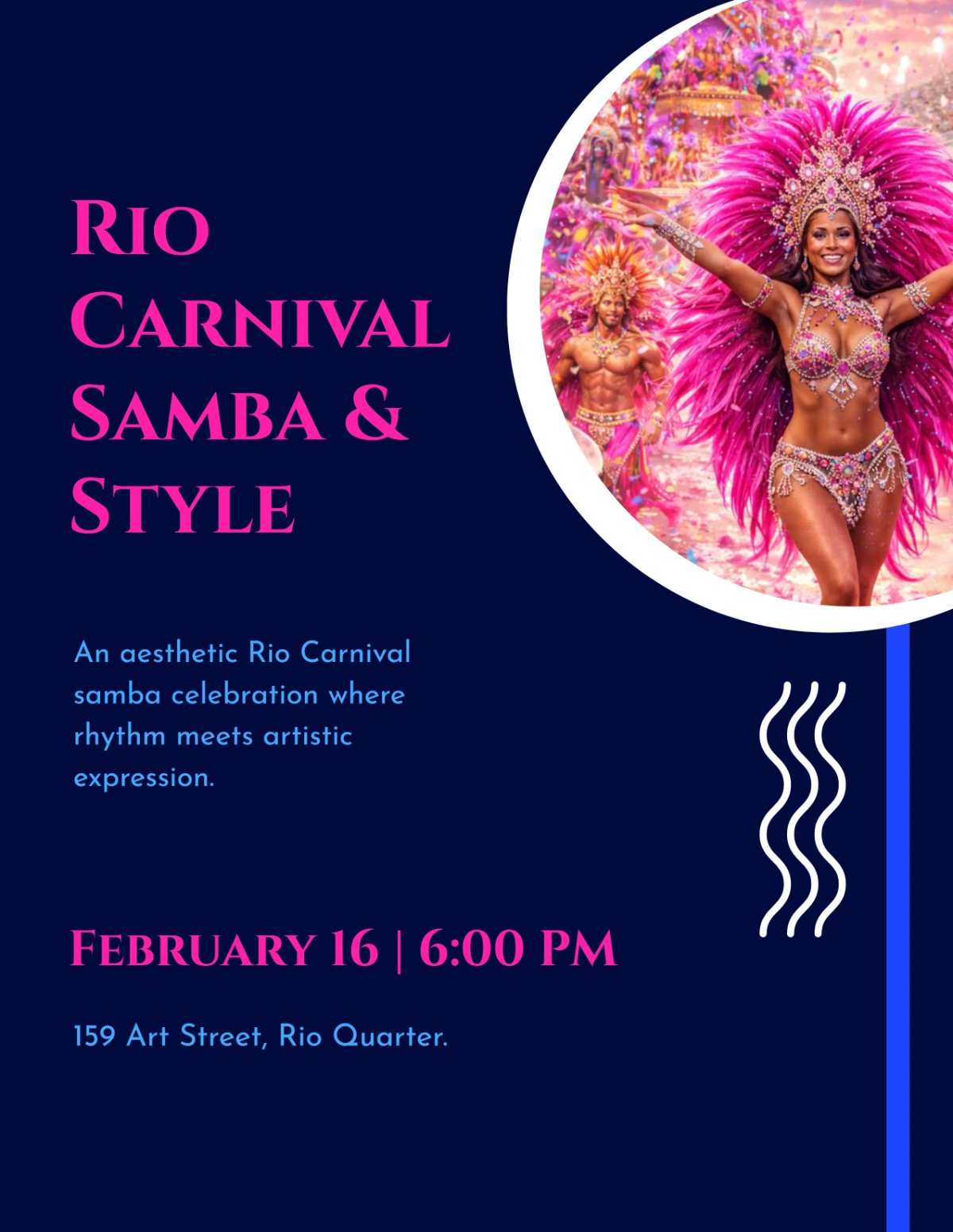 Free Aesthetic Rio Carnival Samba Flyer Template to Edit Online