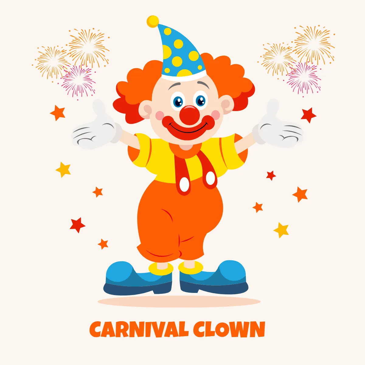 Free Cute Clown Carnival Day Clip Arts Template to Edit Online