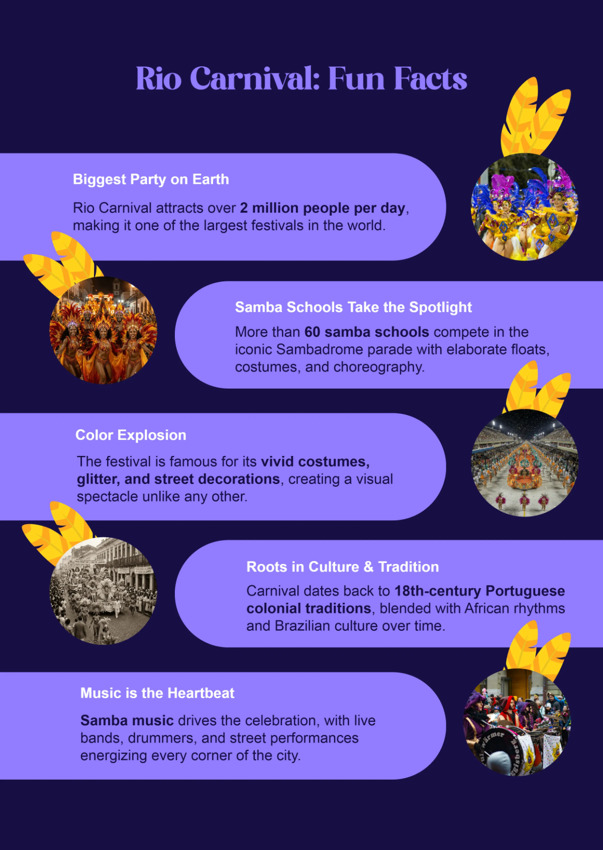 Free Simple Rio Carnival Infographic Template to Edit Online