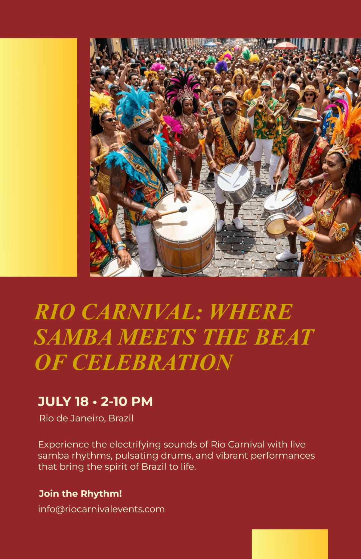 Free Elegant Rio Carnival Poster Template to Edit Online Free Elegant Rio Carnival Poster Template to Edit Online