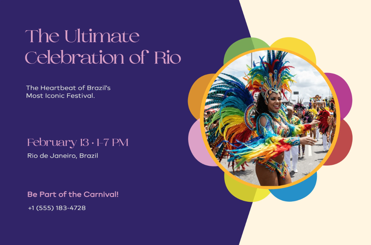 Minimalist Rio Carnival Celebration Banner Template