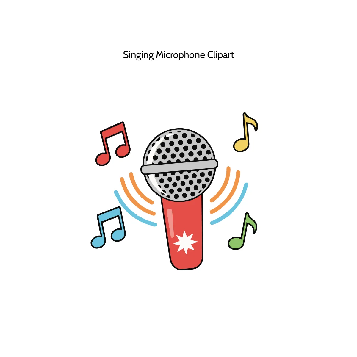 Free Singing Microphone Clipart Template to Edit Online