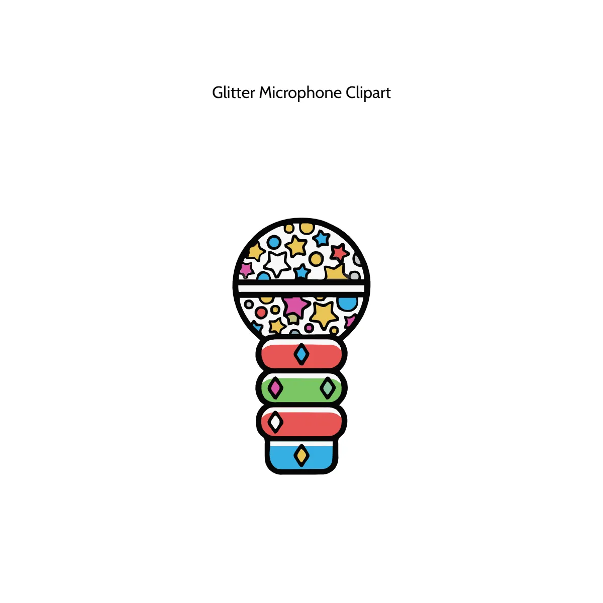 Free Glitter Microphone Clipart Template to Edit Online