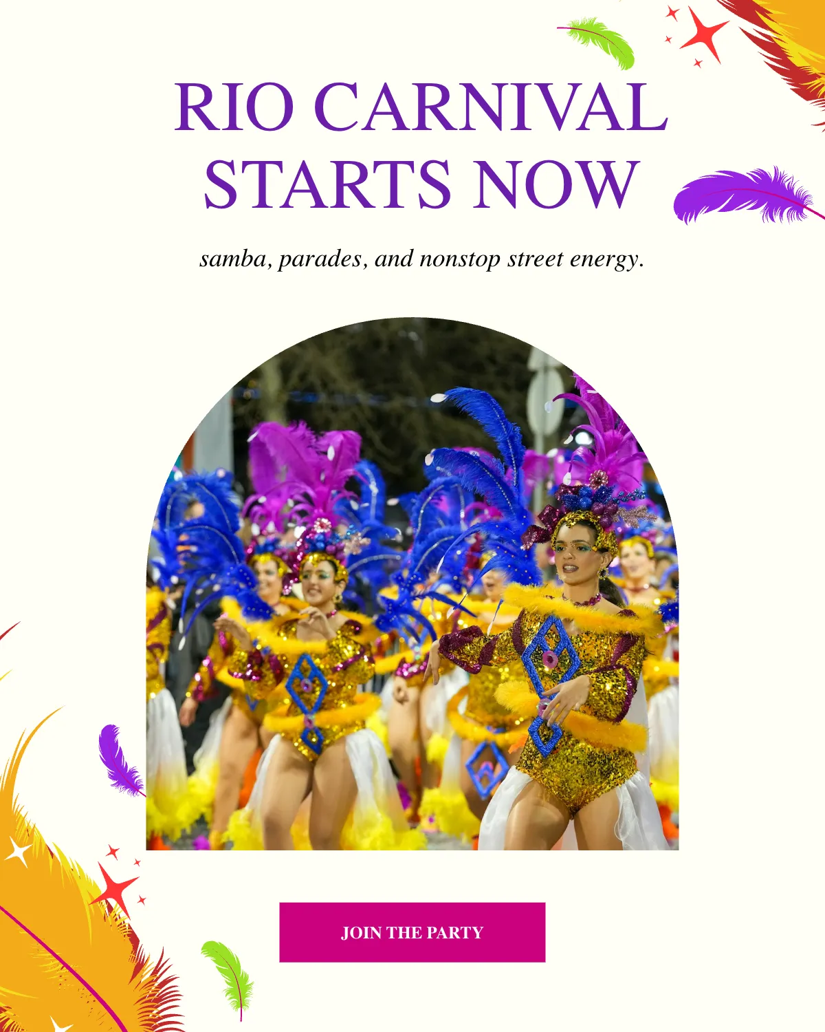 Free Rio Carnival Facebook Post Template to Edit Online