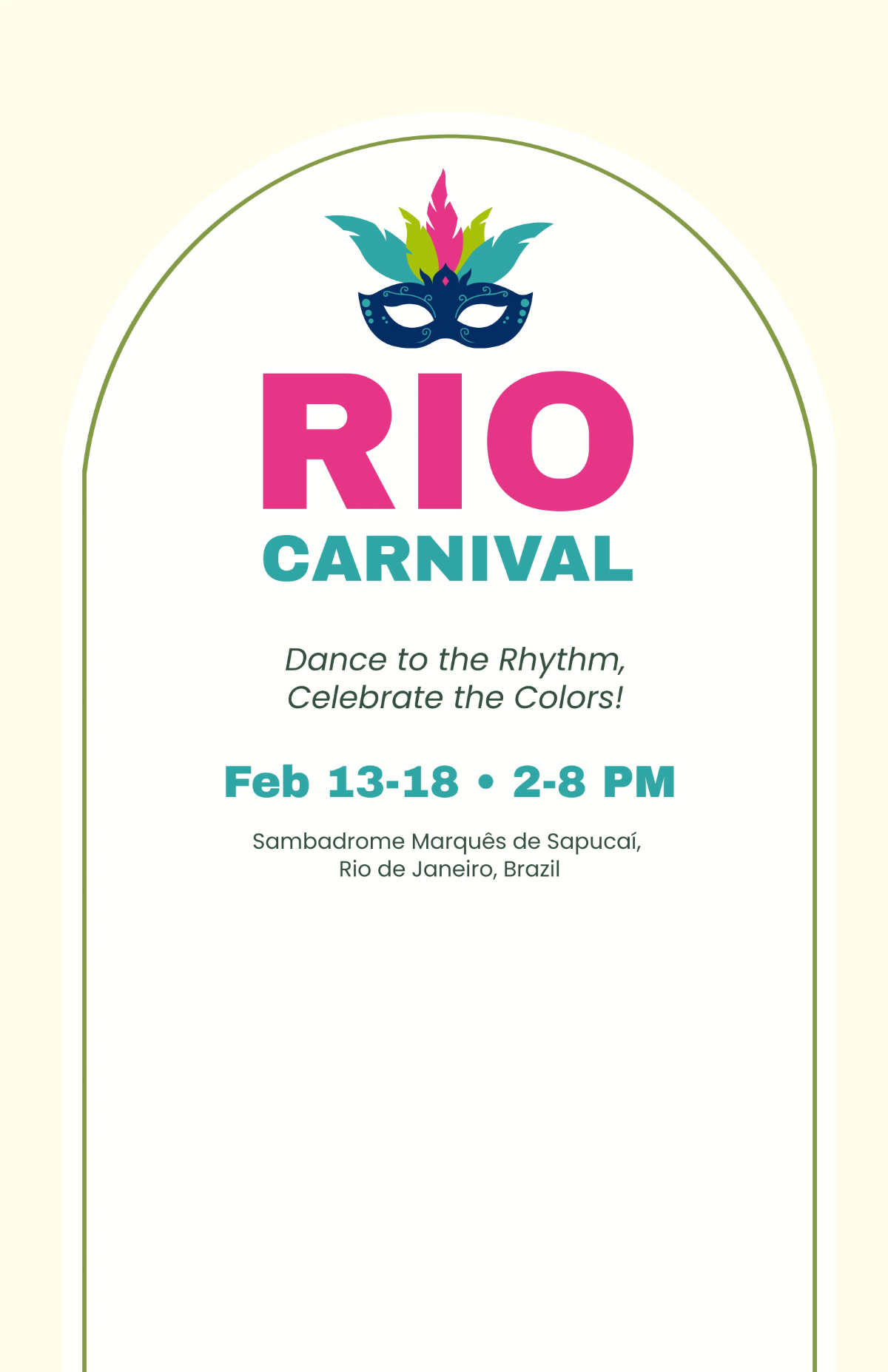 Free Minimalist Rio Carnival Poster Template to Edit Online