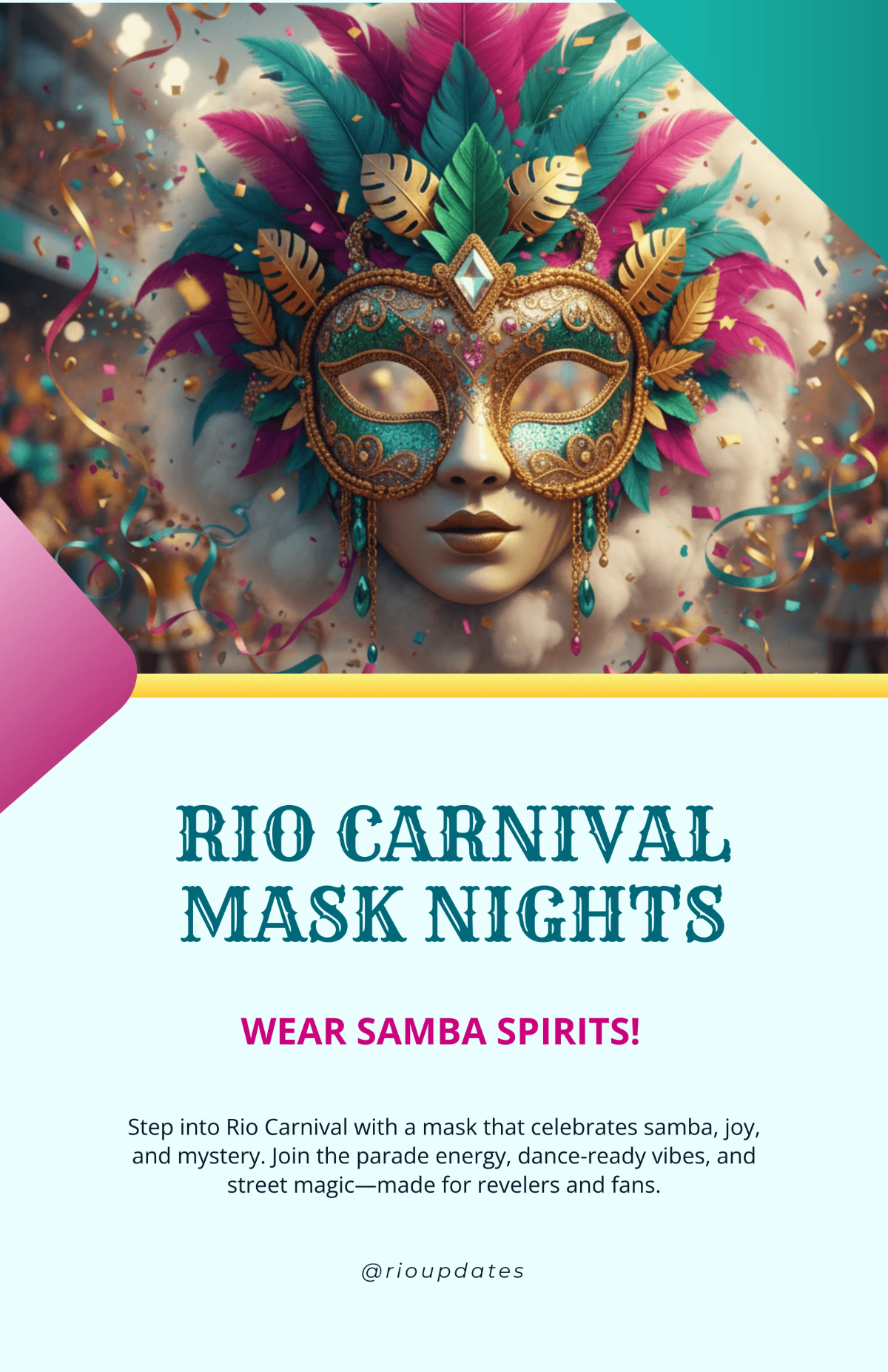 Free Rio Carnival Mask Poster Template to Edit Online