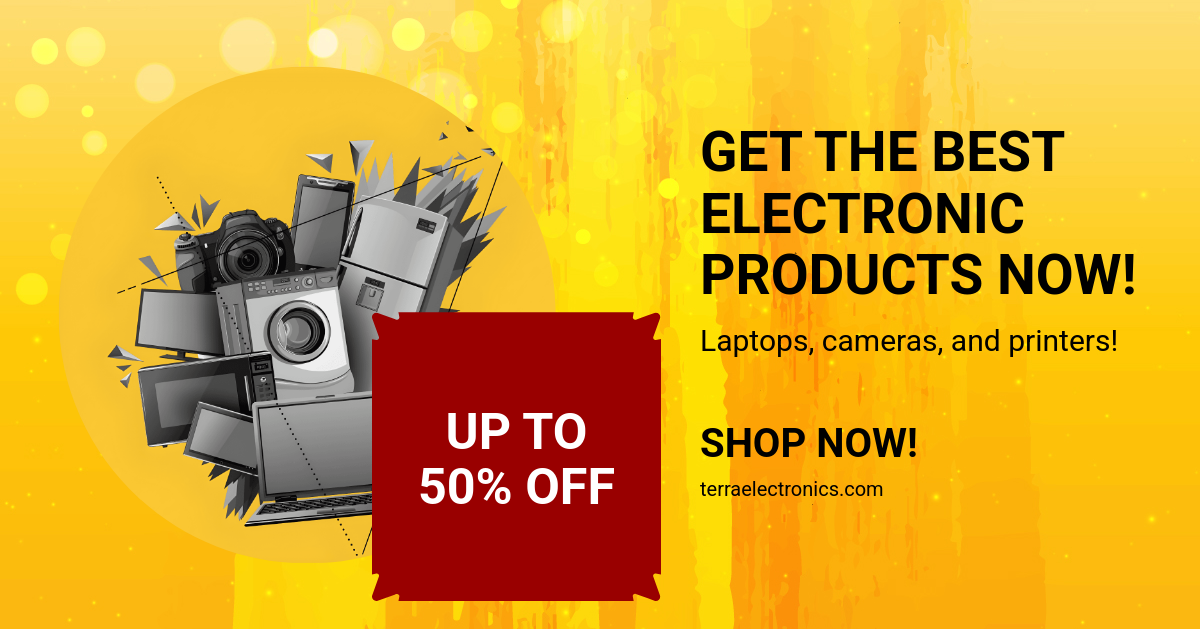 Free Electronics Shop Facebook Ad Template to Edit Online