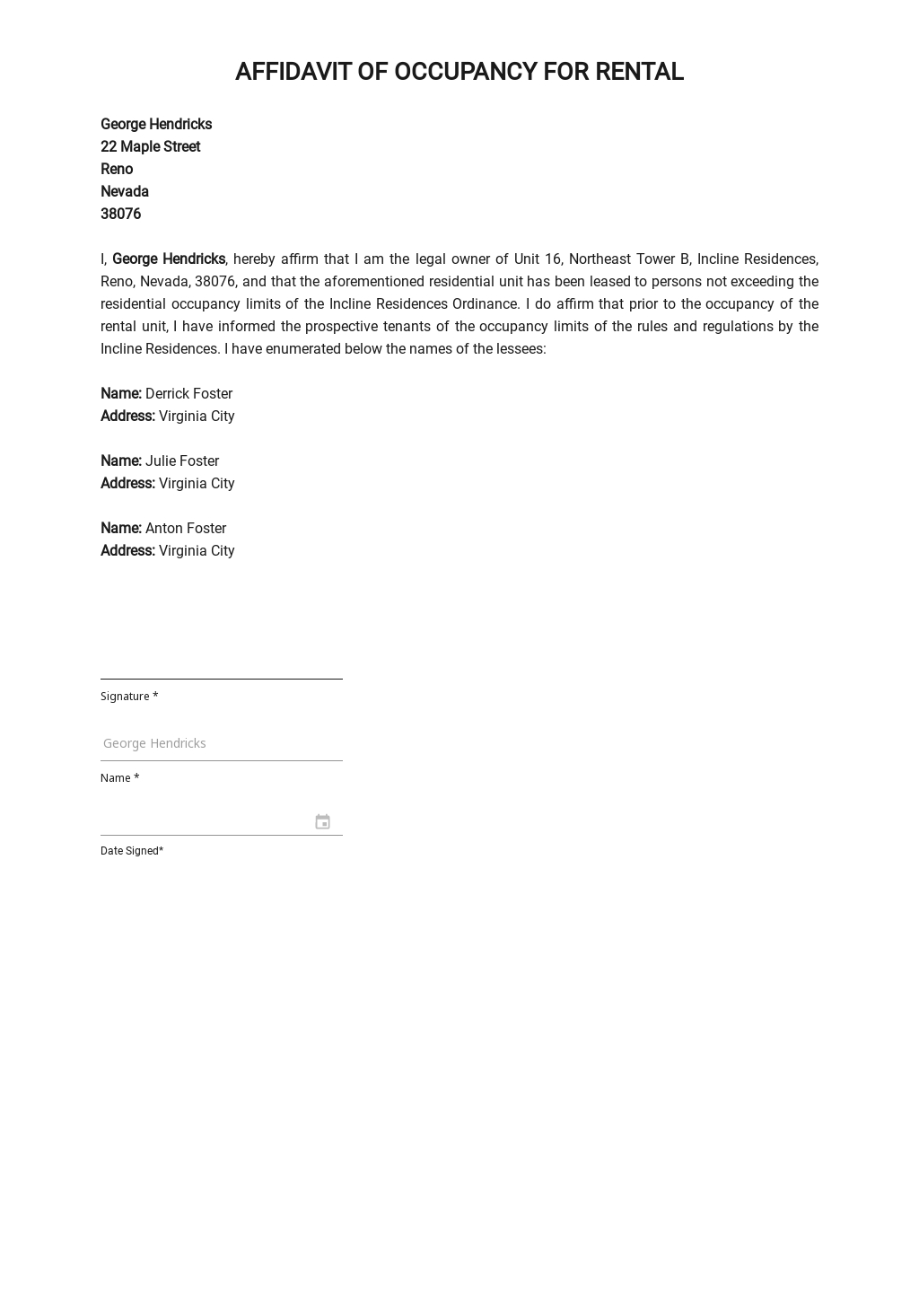 Free Company Affidavit Format Template - Google Docs, Word | Template.net