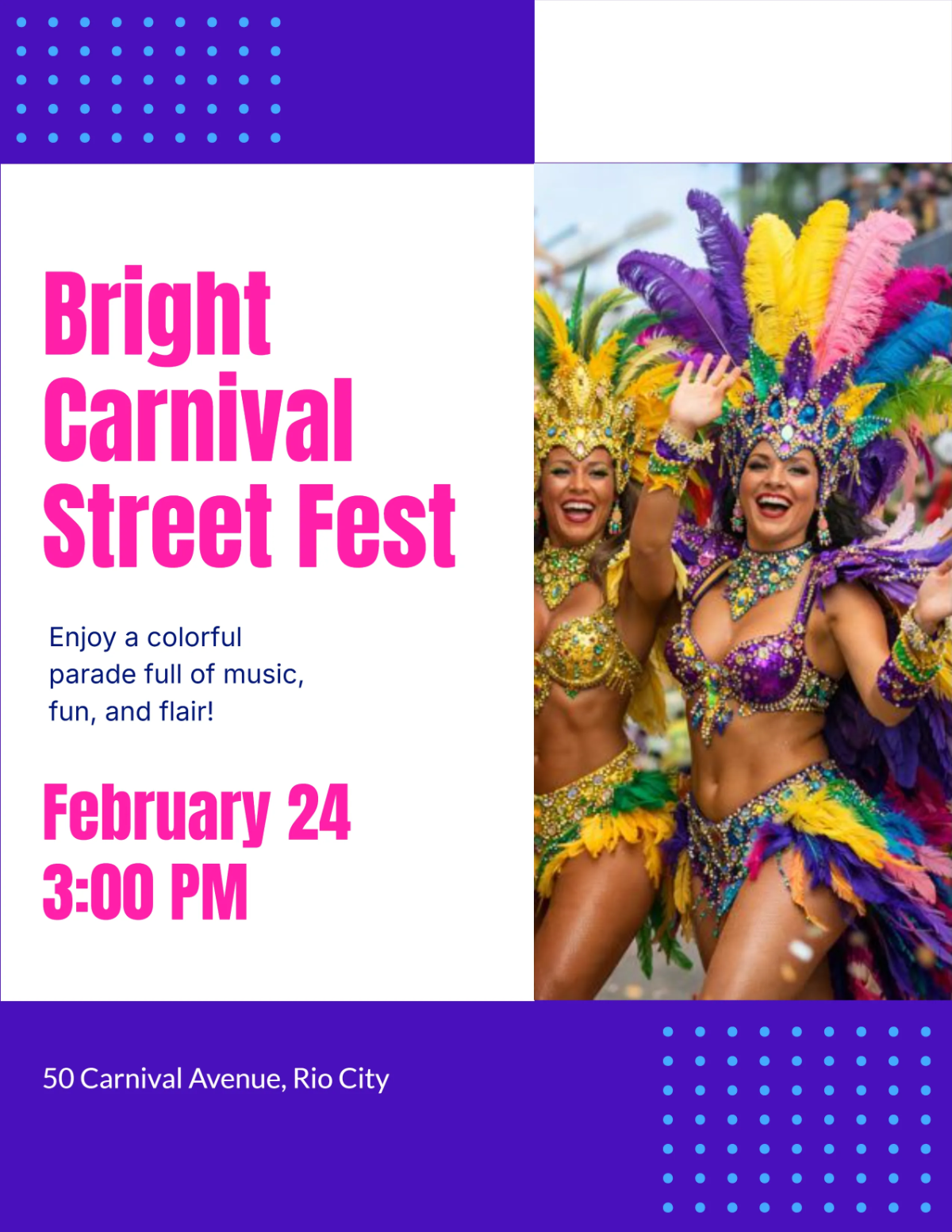 Free Bright Rio Carnival Street Fest Flyer Template to Edit Online Free Bright Rio Carnival Street Fest Flyer Template to Edit Online