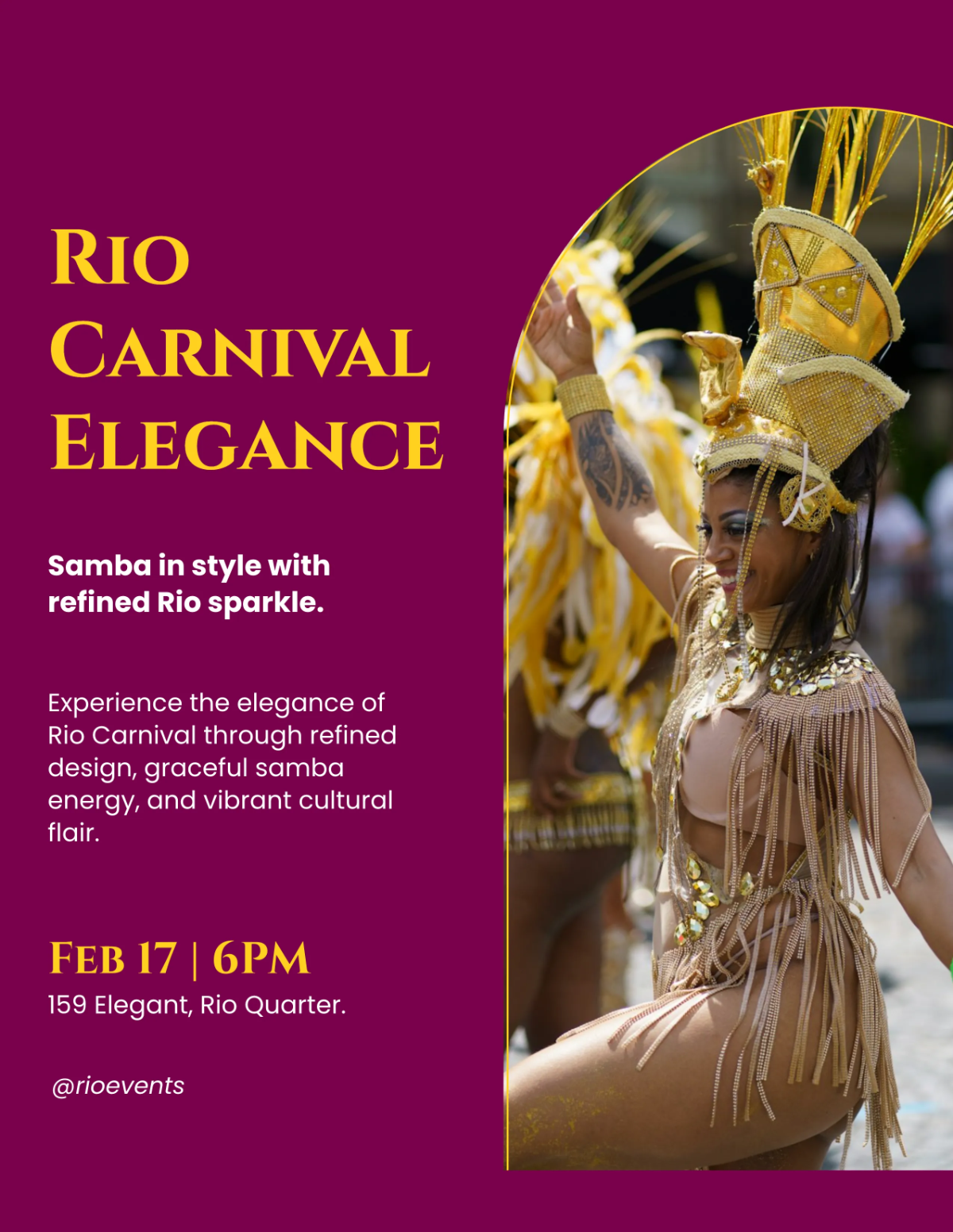 Free Rio Carnival Elegant Flyer Template to Edit Online