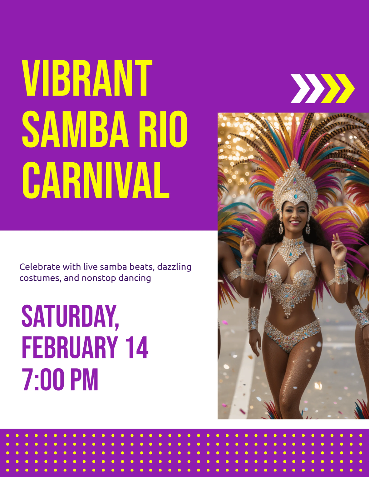 Free Rio Carnival Vibrant Samba Flyer Template to Edit Online