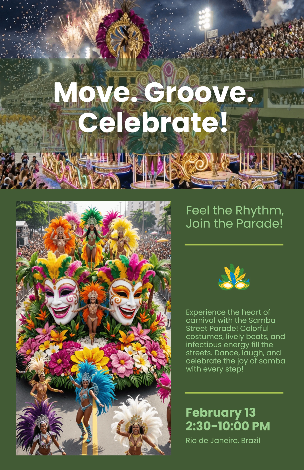 Free Samba Street Parade Poster Template to Edit Online