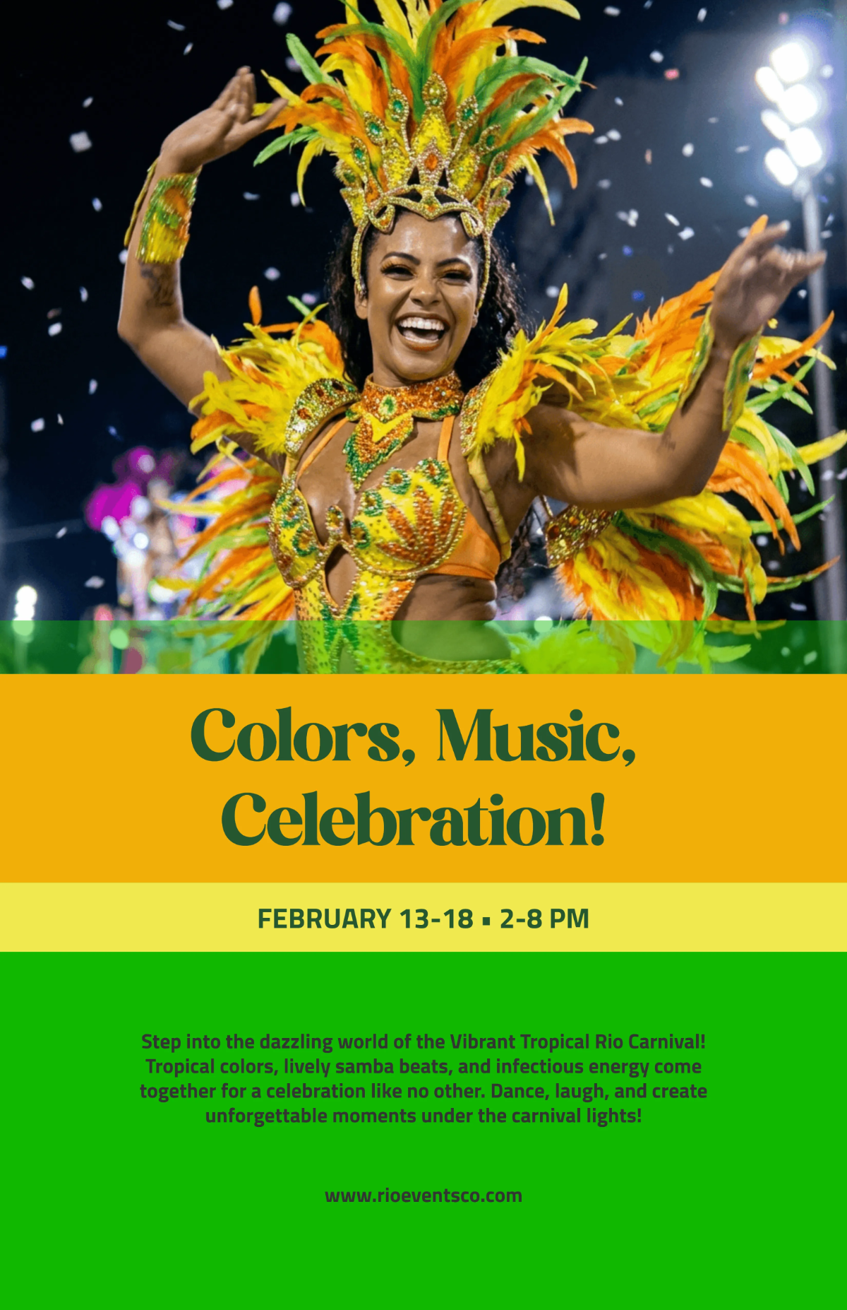 Free Vibrant Tropical Poster Template to Edit Online