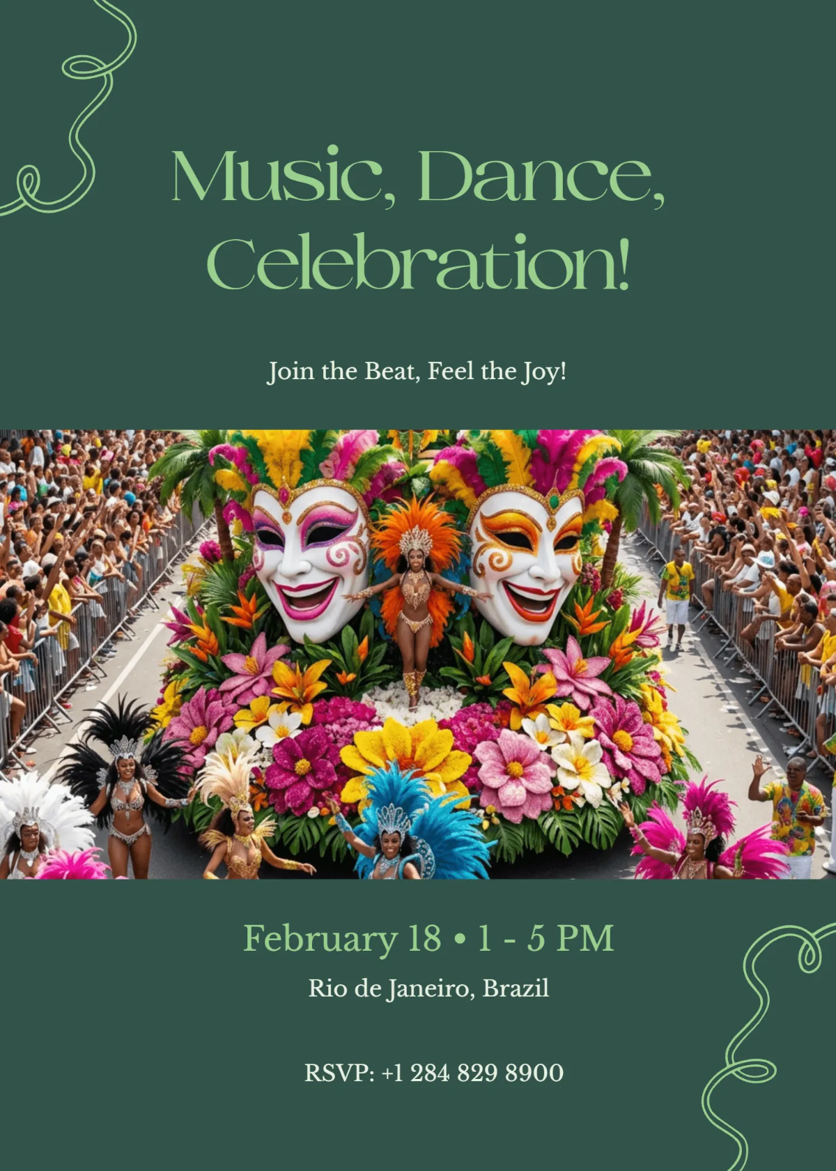 Free Street Parade Celebration Invitation Template to Edit Online