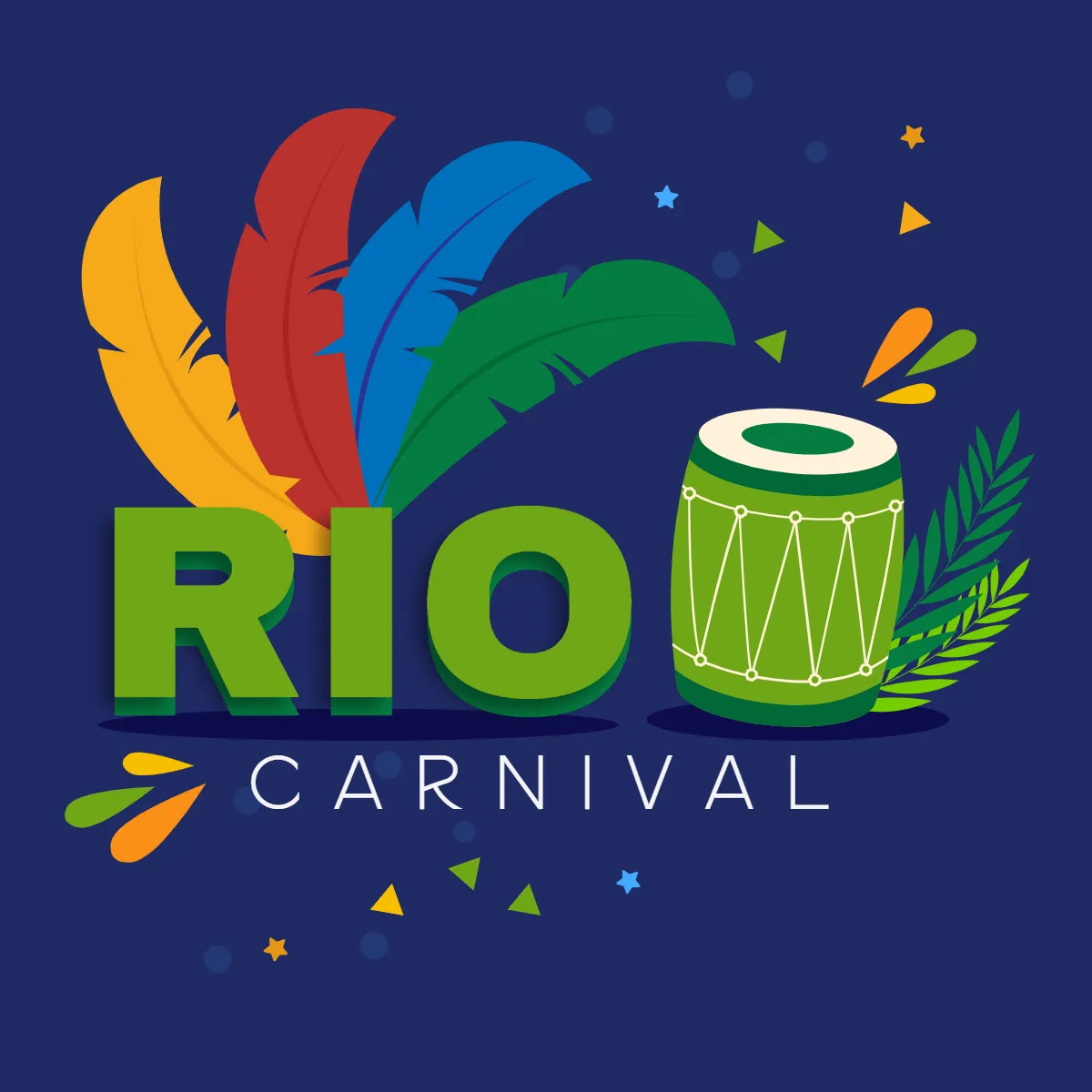Free Rio Carnival Blue Background Clip Arts Template to Edit Online