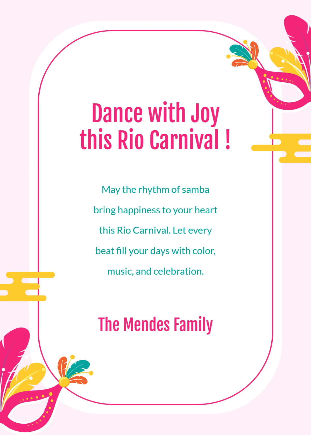 Samba Dance Joy Wishes Template