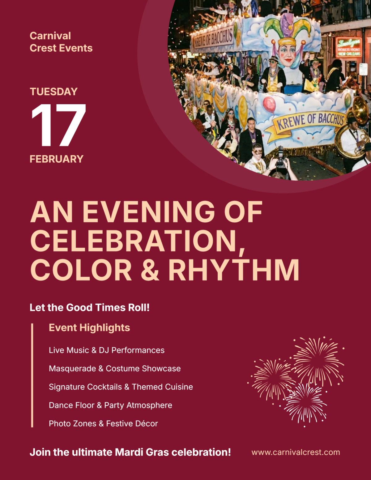 Free Mardi Gras Night Flyer Template to Edit Online