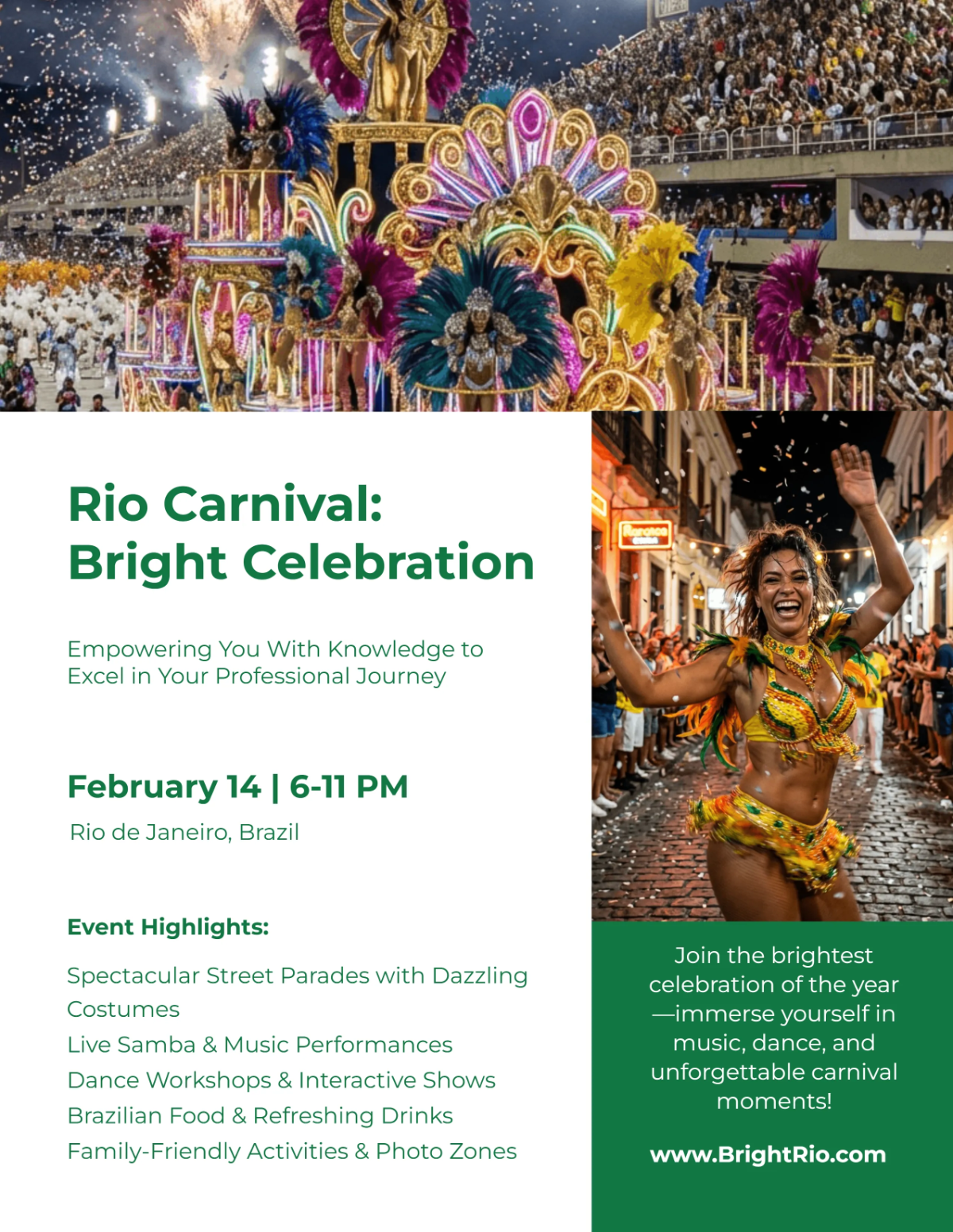 Rio Carnival Bright Celebration Flyer Template