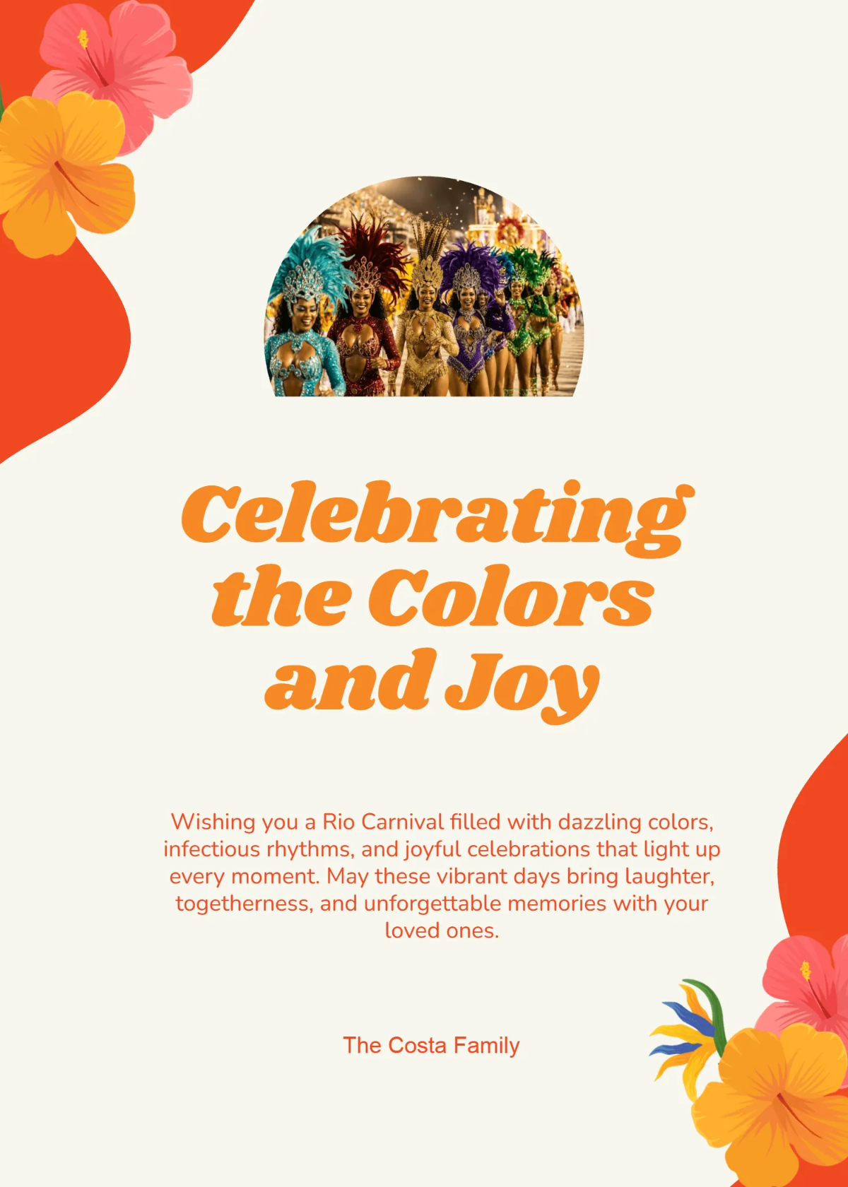 Rio Carnival Vibrant Moments Wishes Template