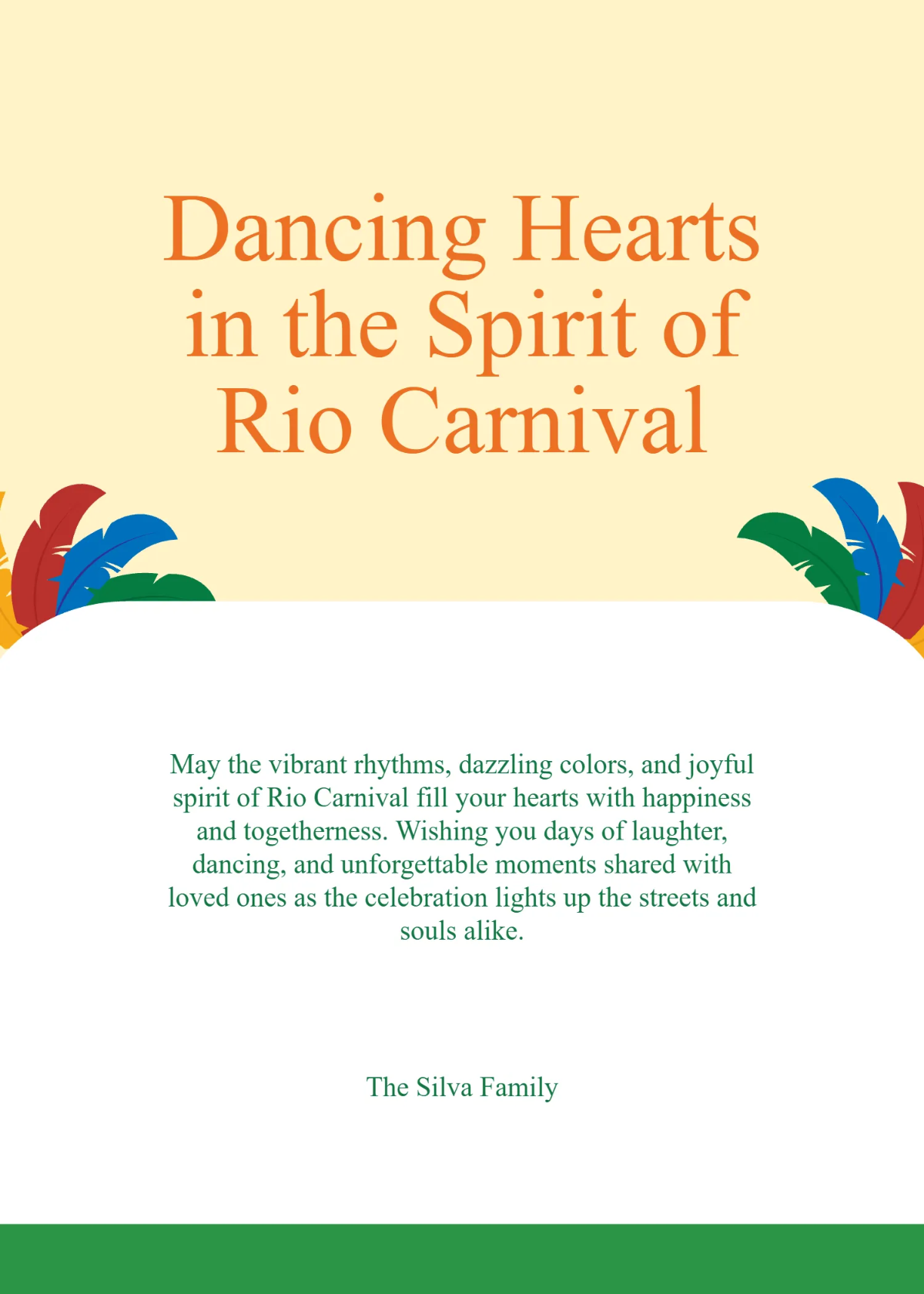 Warm Rio Carnival Wishes Template