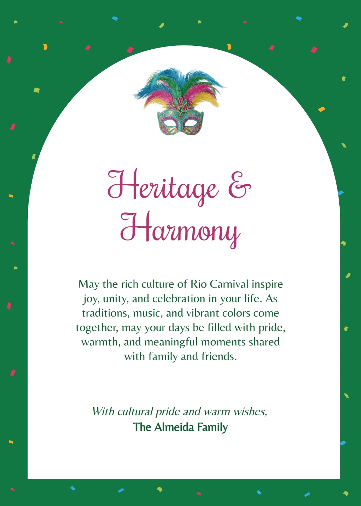 Cultural Rio Carnival Wishes Template