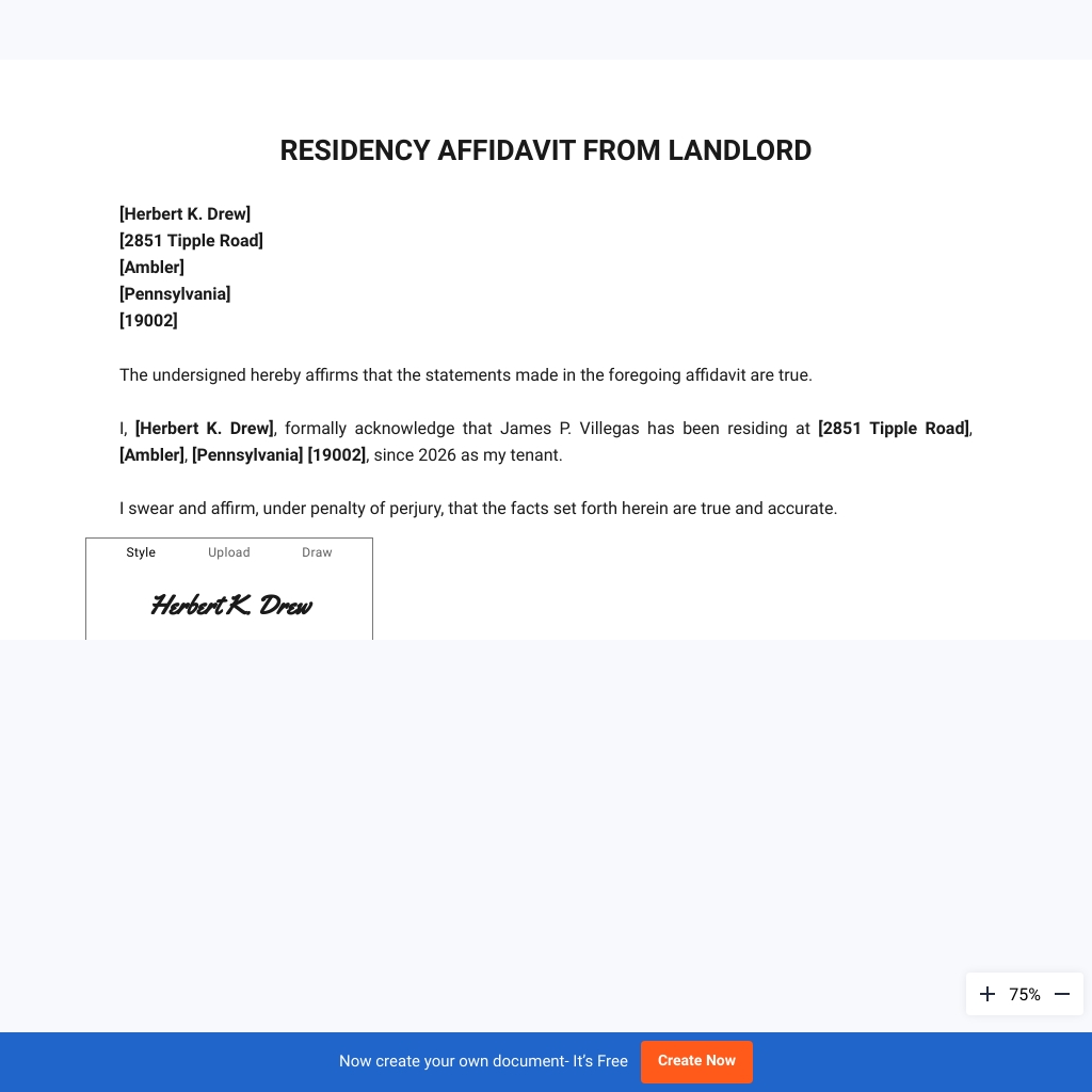 free-affidavit-of-residence-template-download-in-word-google-docs