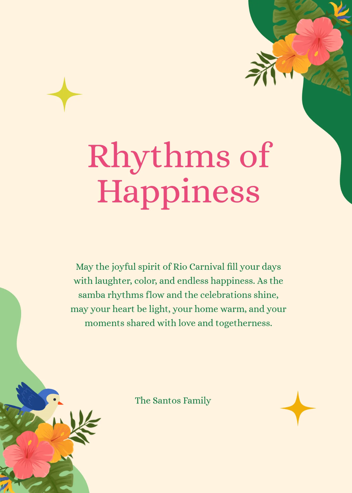 Rio Carnival Happiness Wishes Template
