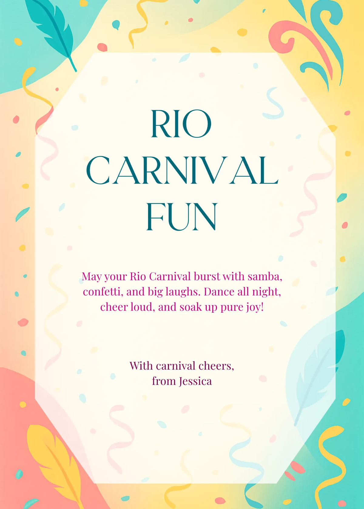 Free Fun Rio Carnival Wishes Template to Edit Online Free Fun Rio Carnival Wishes Template to Edit Online