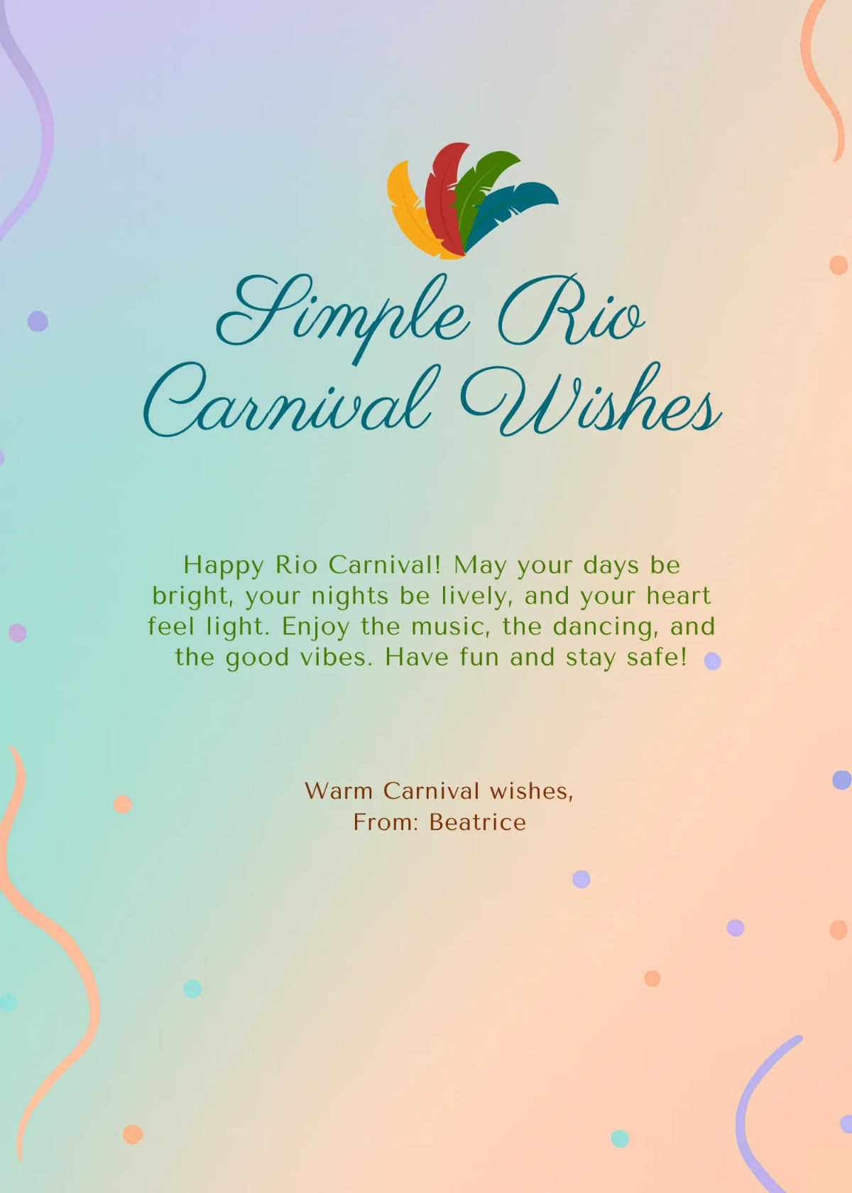 Free Simple Rio Carnival Wishes Template to Edit Online Free Simple Rio Carnival Wishes Template to Edit Online