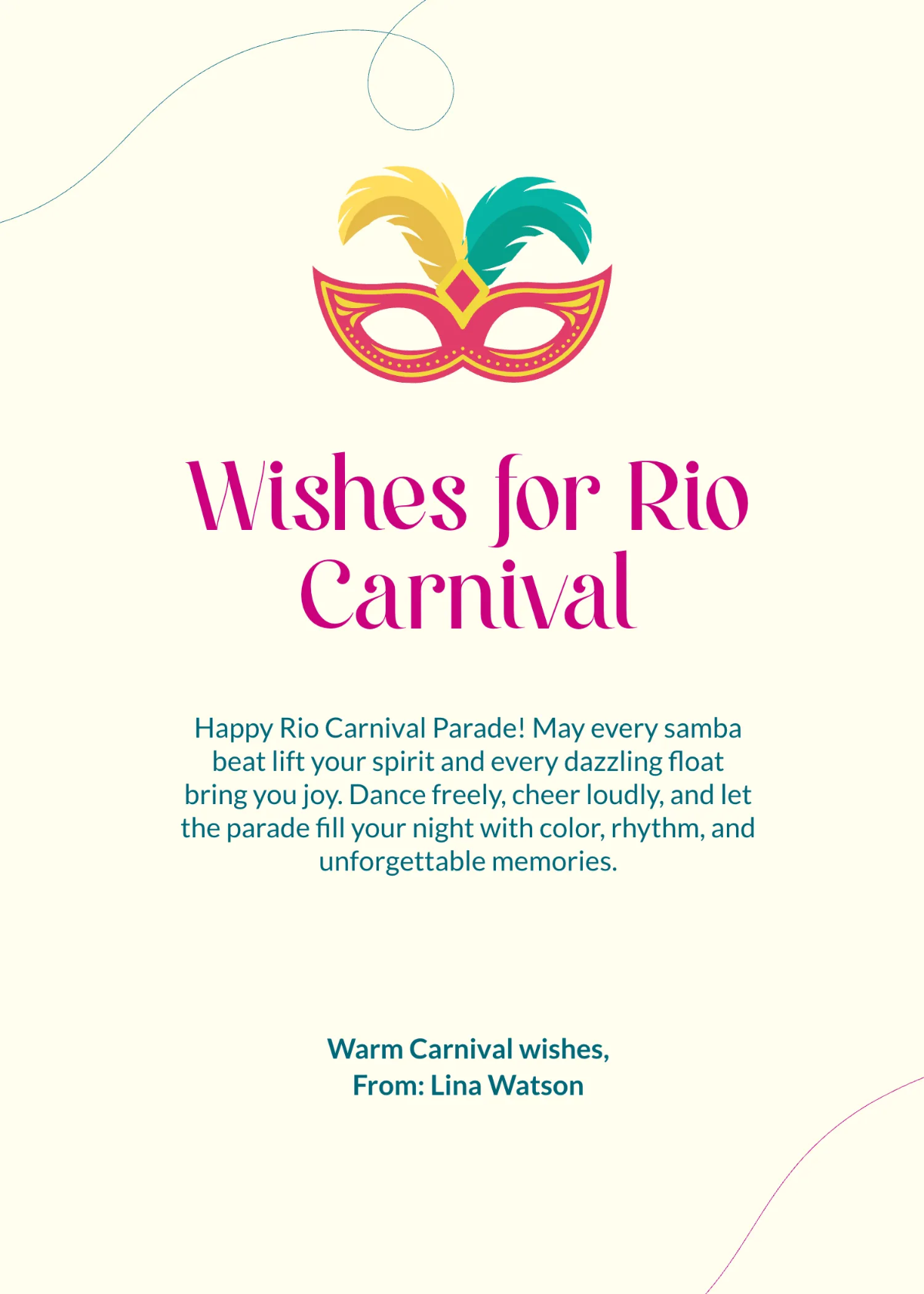 Rio Carnival Parade Wishes Template