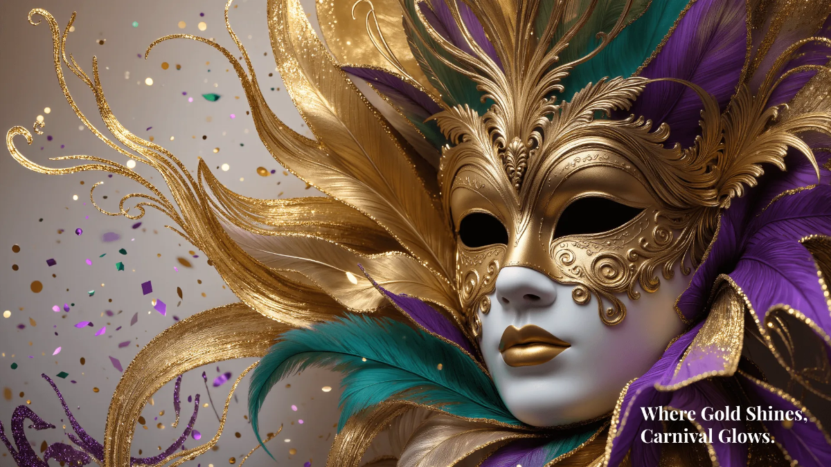 Free Mardi Gras Gold Background Template to Edit Online