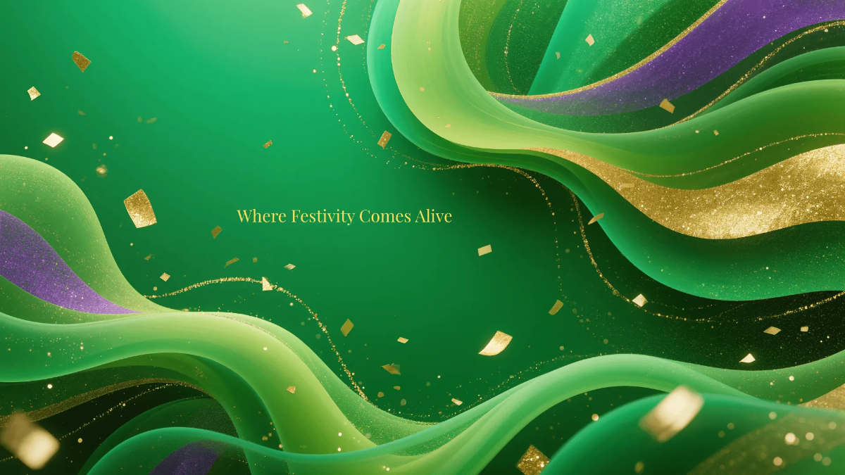 Free Mardi Gras Green Background Template to Edit Online