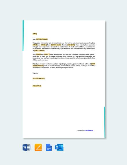 Day Care Termination Letter Template - Google Docs, Word | Template.net