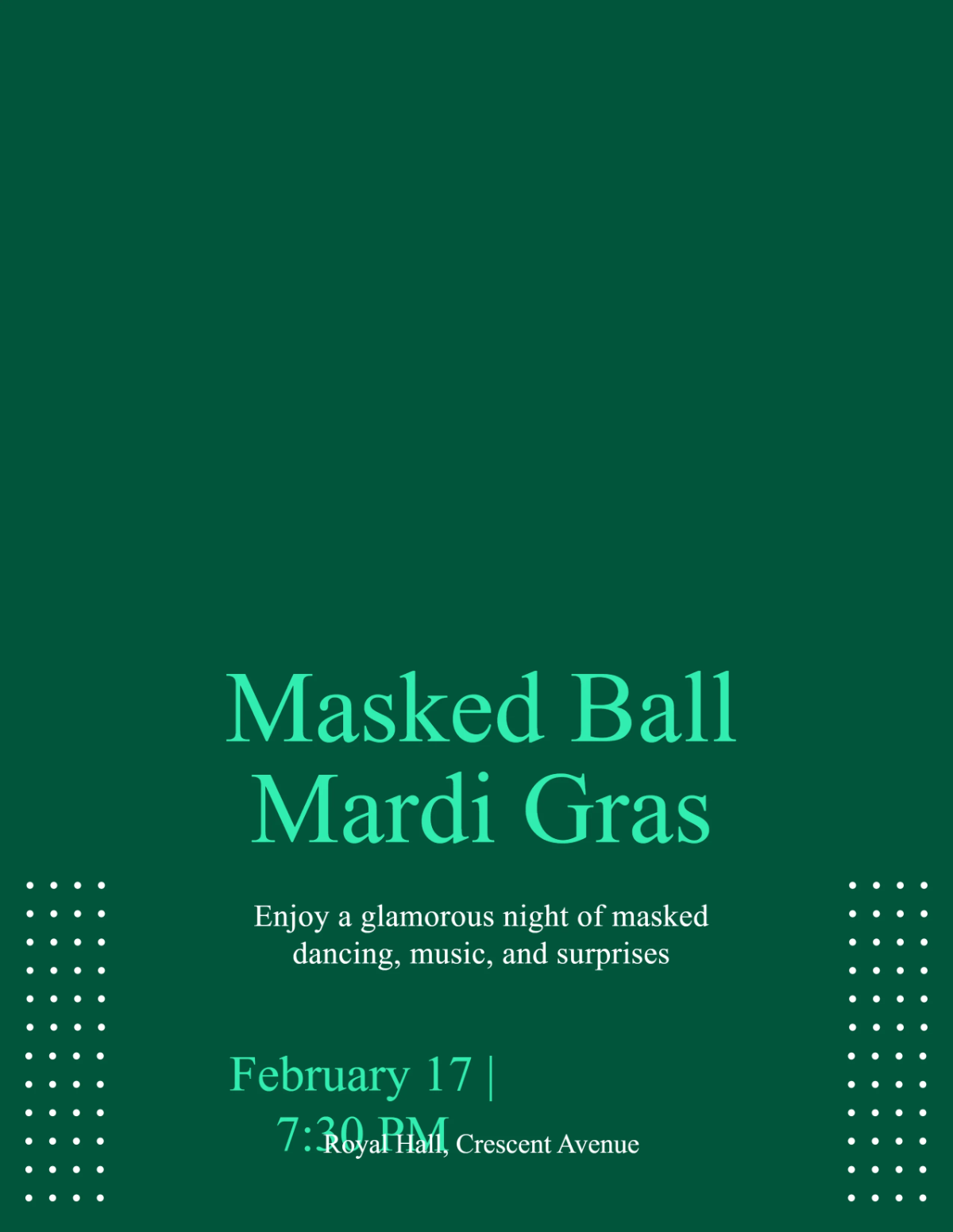 Free Masked Ball Mardi Gras Flyer Template to Edit Online