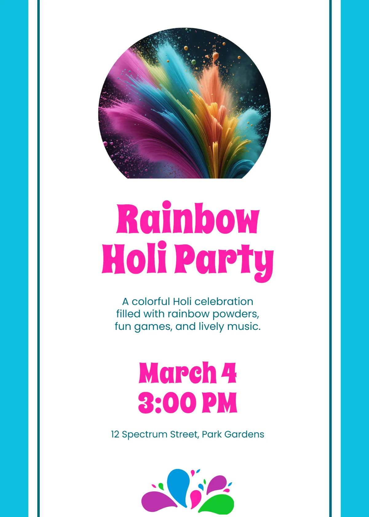 Free Rainbow Holi Invitation Template to Edit Online
