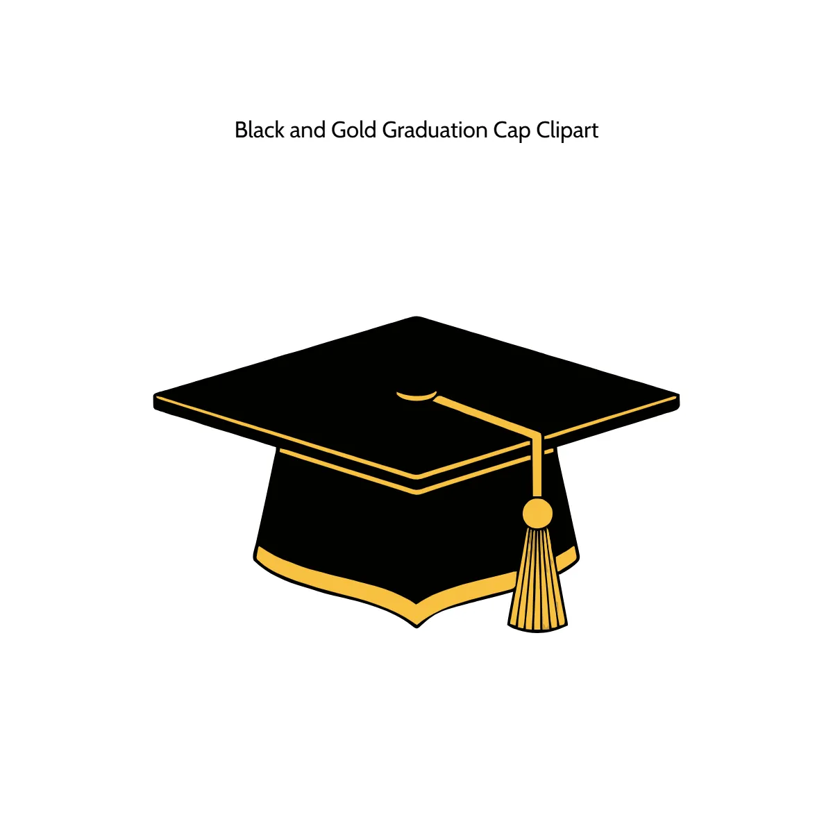 Free Black and Gold Graduation Cap Vector Clipart (PNG, SVG) to Edit Online