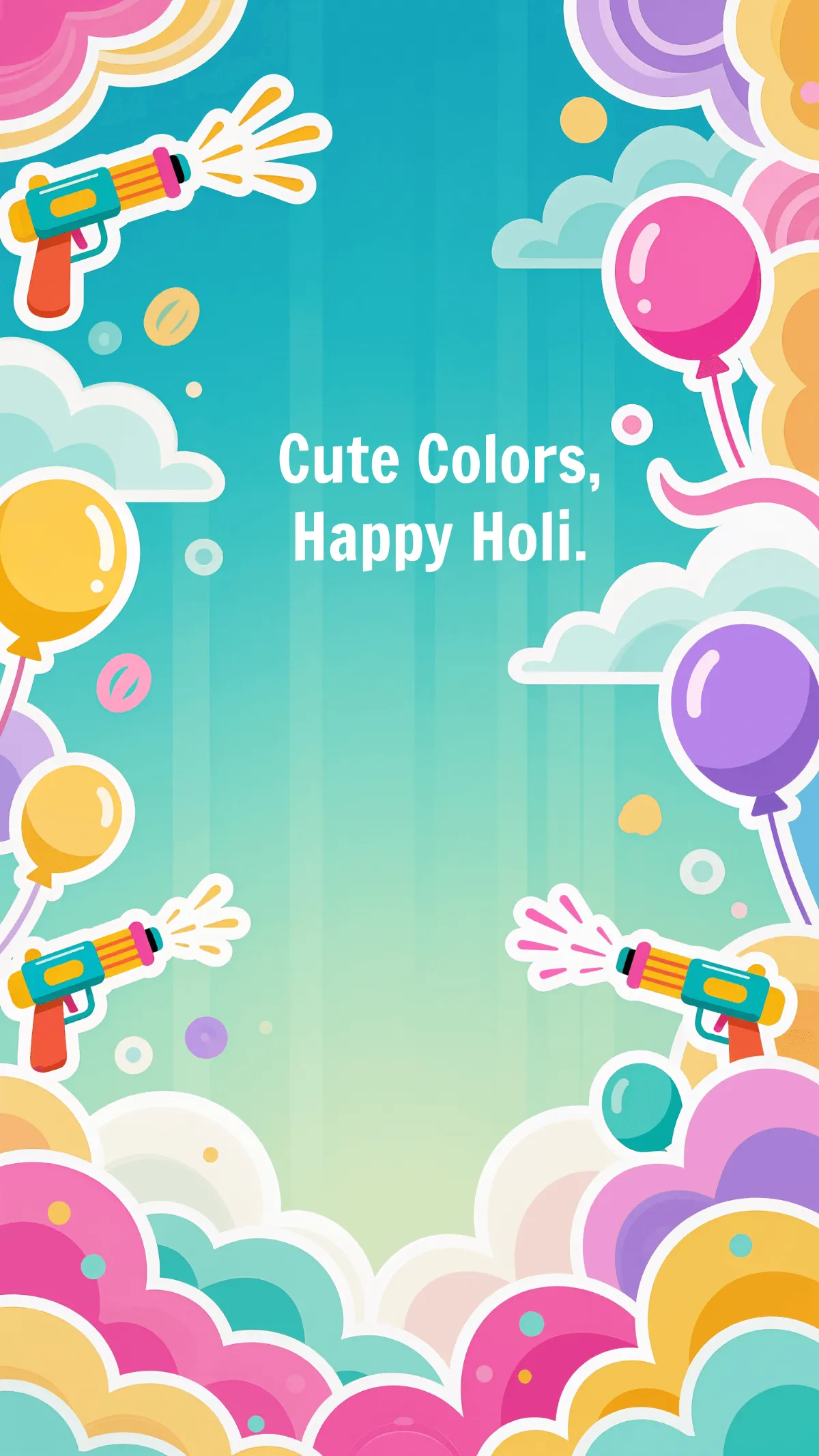 Cute Holi Wallpaper Template
