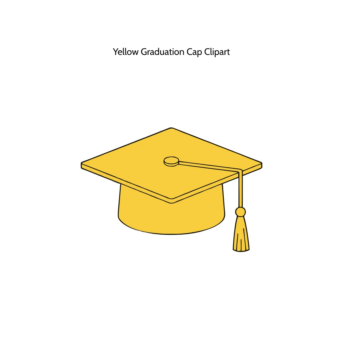 Free Yellow Graduation Cap Vector Clipart (PNG, SVG) to Edit Online