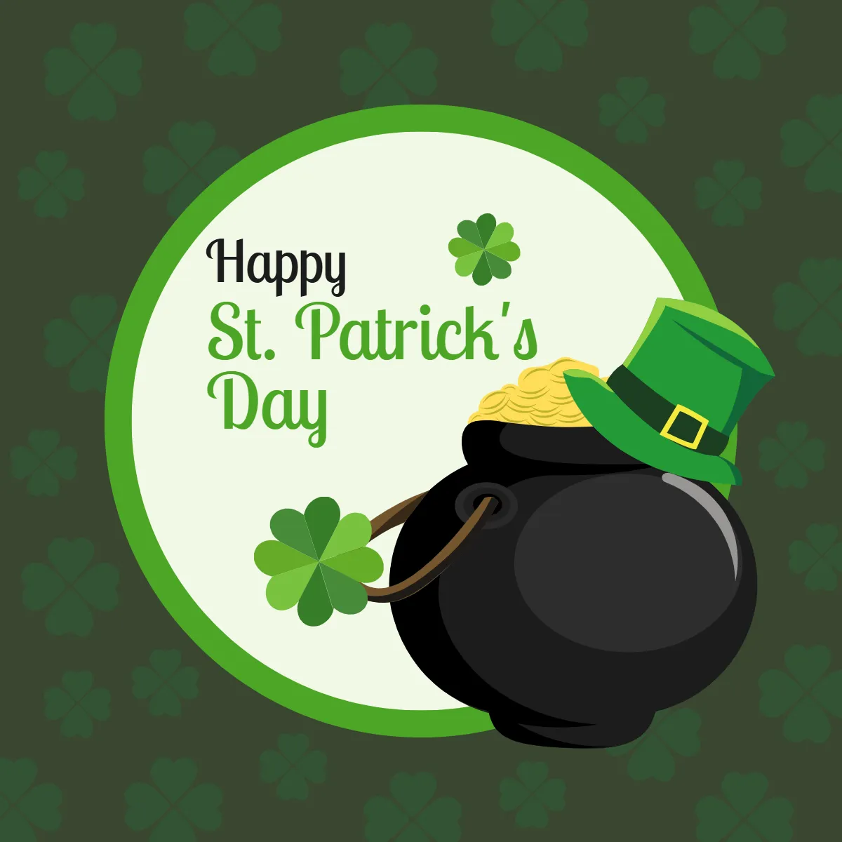 Free St. Patrick's Day Circle Clip Arts Template to Edit Online