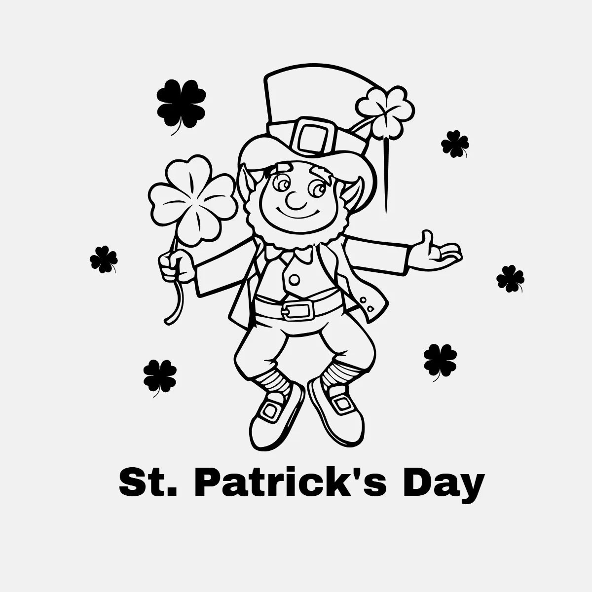 Free Outline St. Patrick's Day Clip Arts Template to Edit Online