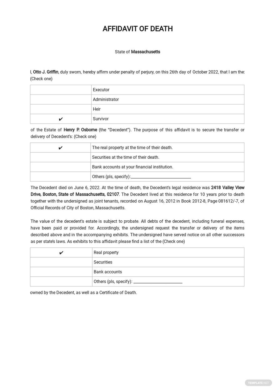 Affidavit Of Death Of Joint Tenant California Fillable Form Printable Forms Free Online 