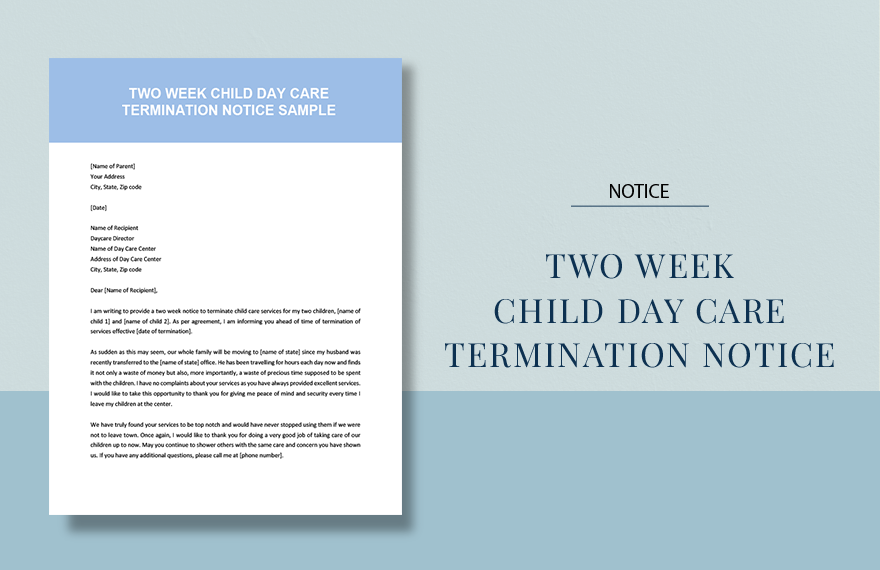 two-week-child-day-care-termination