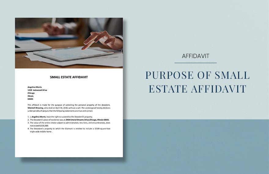 Purpose of Small Estate Affidavit Template