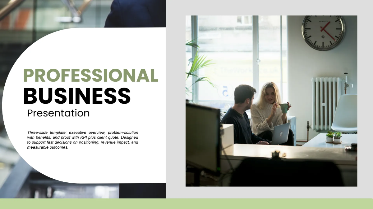 Free Professional Business Presentation Template to Edit Online