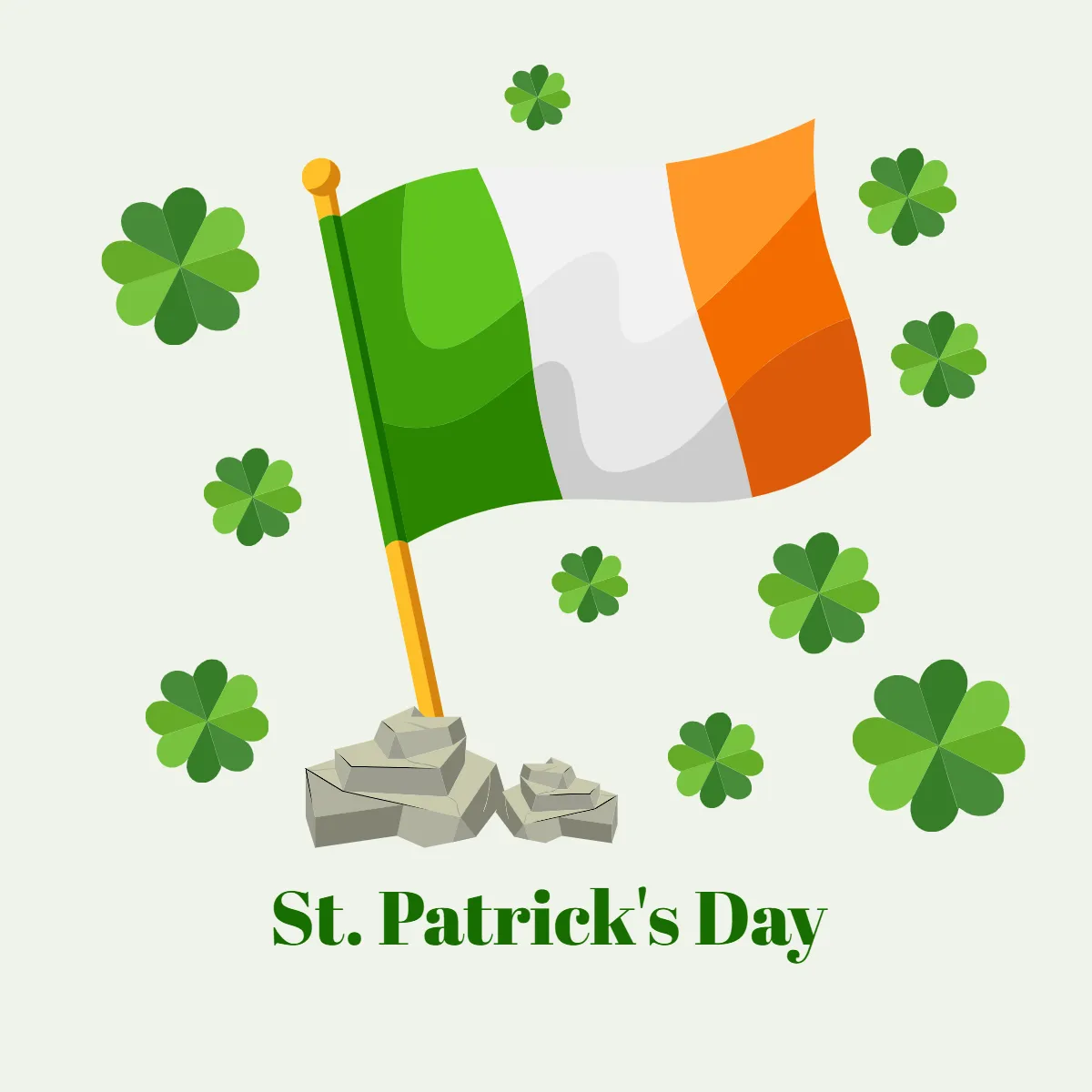 Free St. Patrick's Day Flag Clip Arts Template to Edit Online