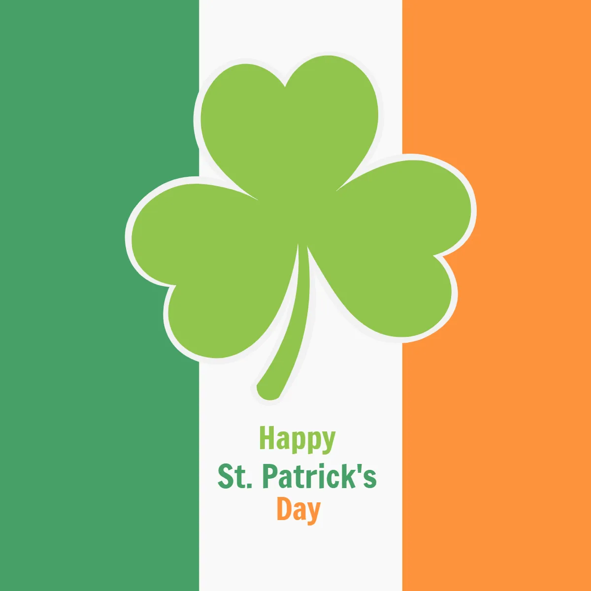 Free St. Patrick's Day Flag and Shamrock Clip Arts Template to Edit Online